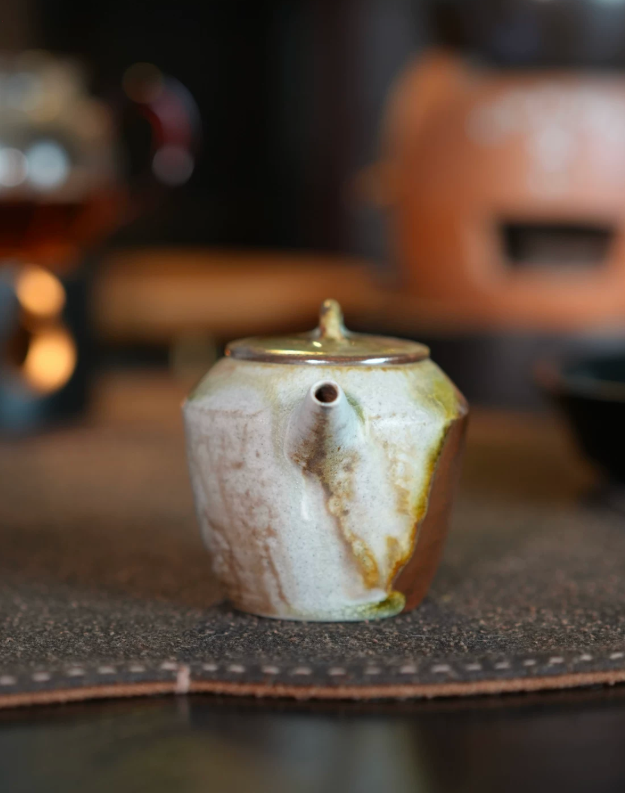 Natural Ash Glaze Wood Fired Teapot