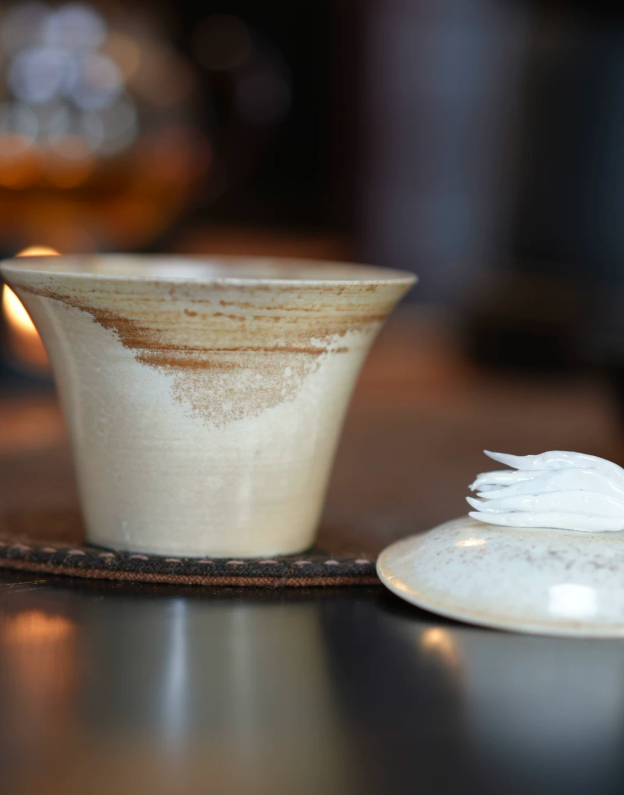 Wood Fired Carved Gaiwan Bowl