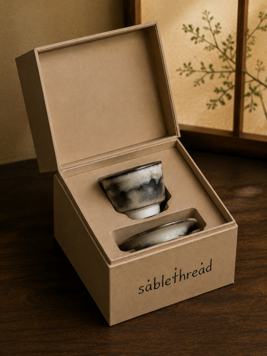 Ink Texture Handmade Tea Cup