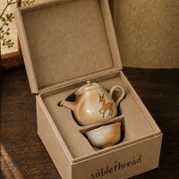 Deer Painted Reactive Glaze Teapot