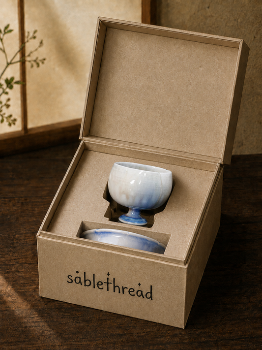 Floral Edge Reactive Glaze Cup