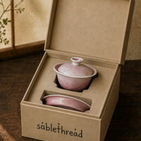 Blush Pink Crackled Gaiwan Set