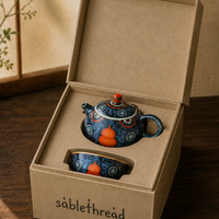 Blue & White Artisan Teapot