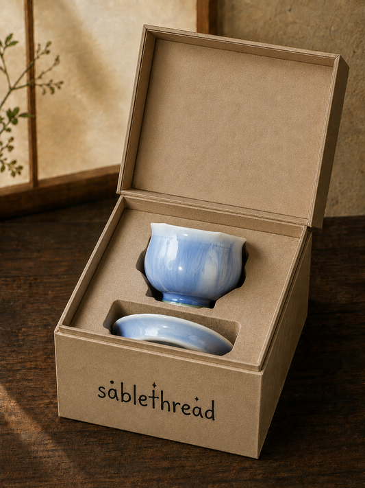 Liu Xian Blue Flower Edge Cup