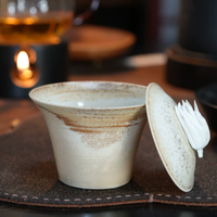 Wood Fired Carved Gaiwan Bowl