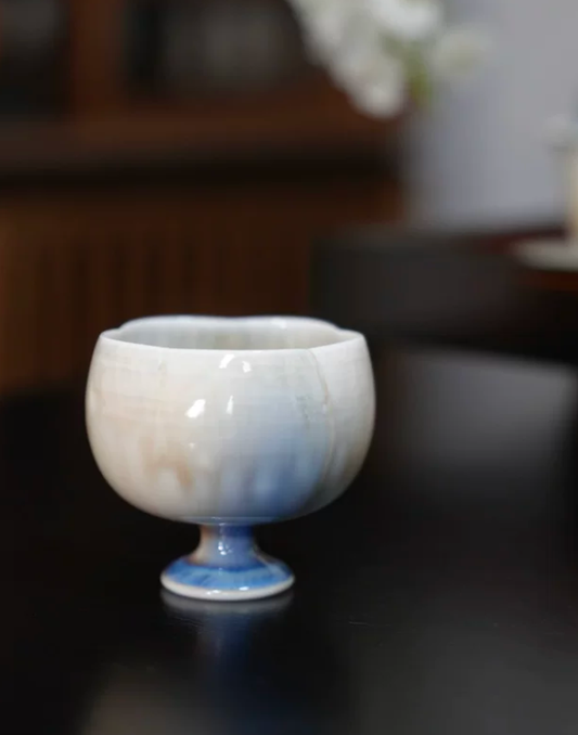 Floral Edge Reactive Glaze Cup