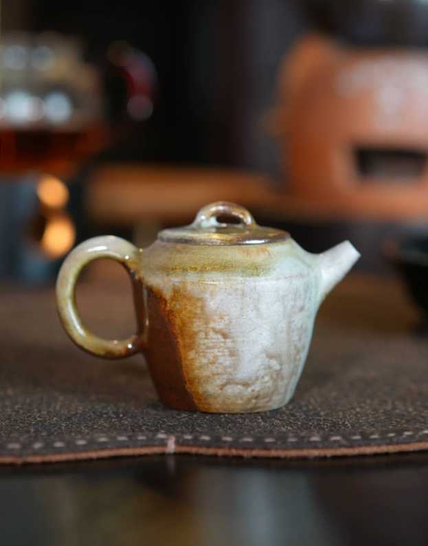 Natural Ash Glaze Wood Fired Teapot