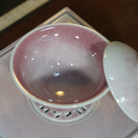 Blush Pink Crackled Gaiwan Set