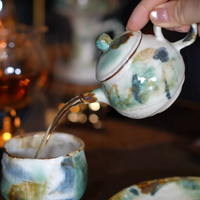 Rustic Side Handle Clay Teapot