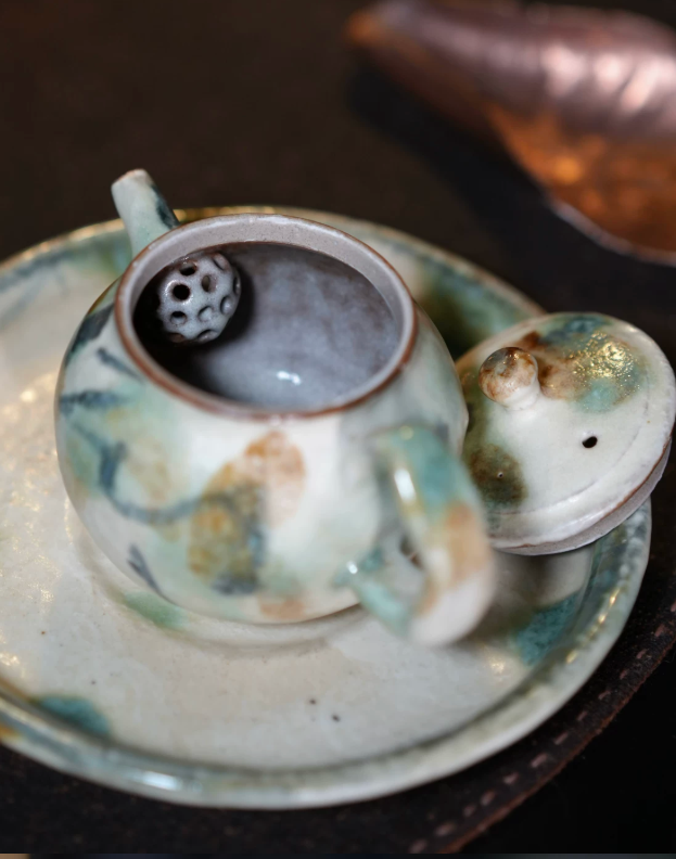 Rustic Side Handle Clay Teapot
