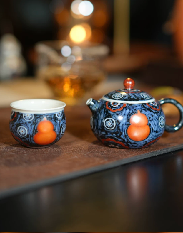 Blue & White Artisan Teapot
