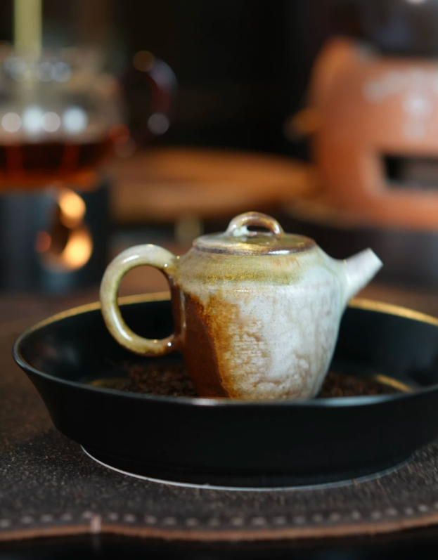 Natural Ash Glaze Wood Fired Teapot