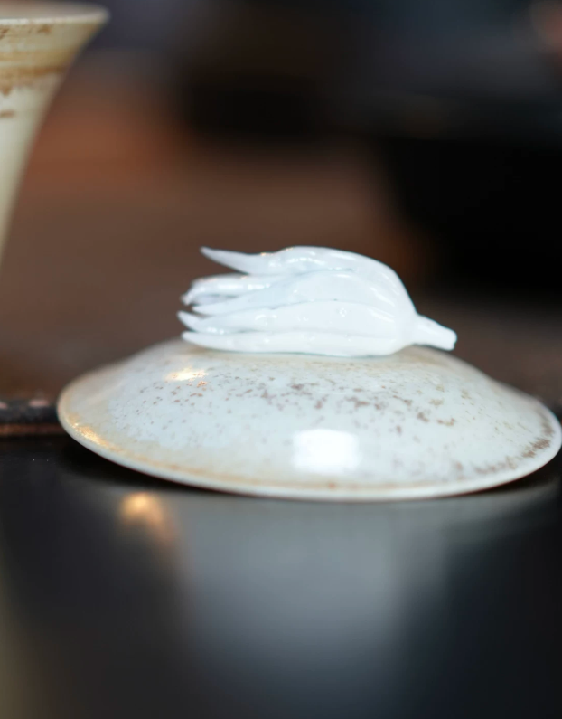 Wood Fired Carved Gaiwan Bowl