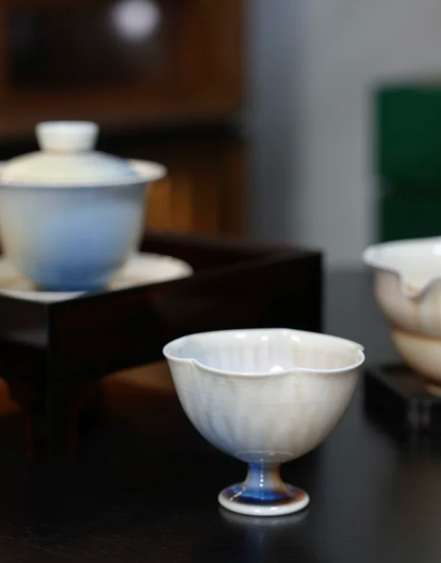 Floral Edge Reactive Glaze Cup