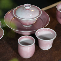 Blush Pink Crackled Gaiwan Set