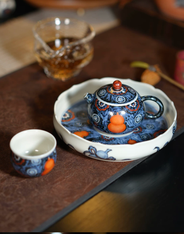 Blue & White Artisan Teapot