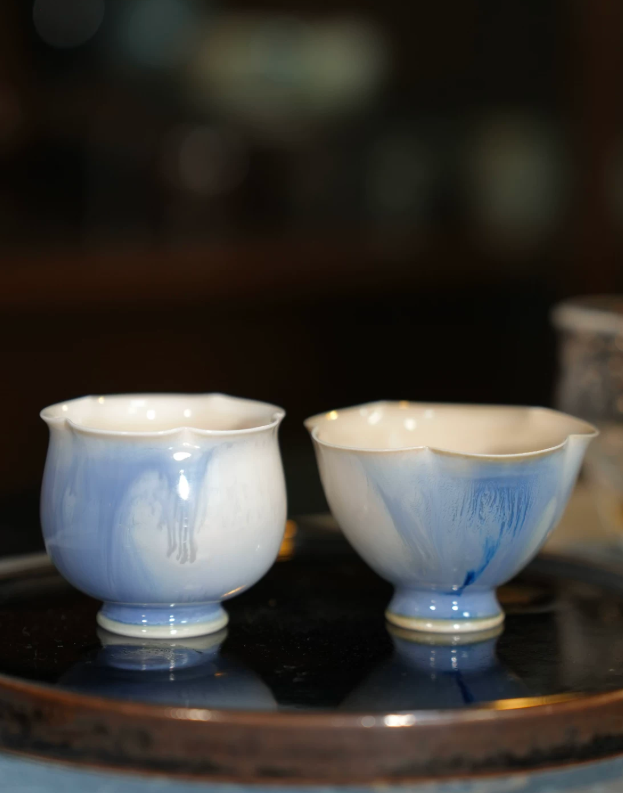 Liu Xian Blue Flower Edge Cup