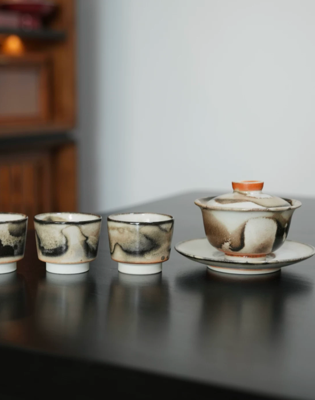 Ink Texture Handmade Tea Cup