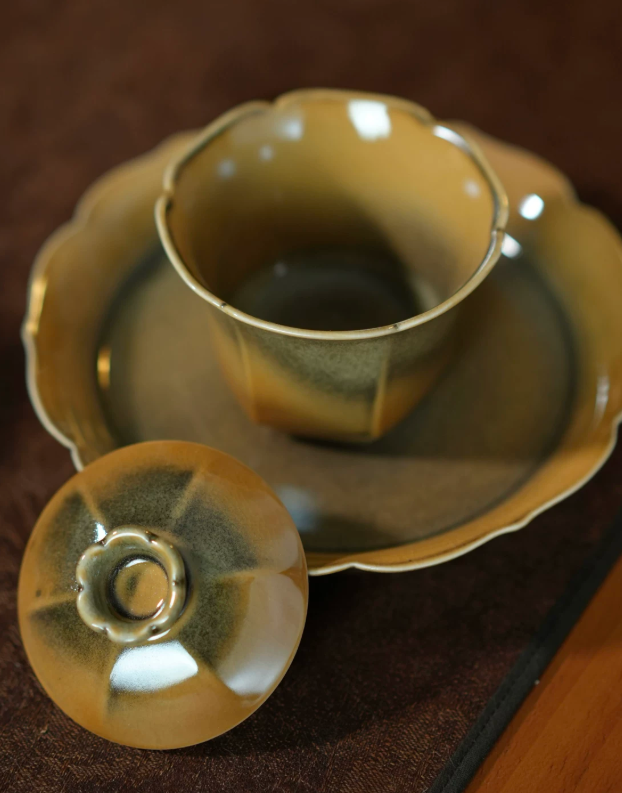 Crackled Glaze Hexagonal Tea Set