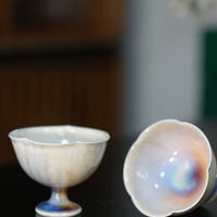 Floral Edge Reactive Glaze Cup