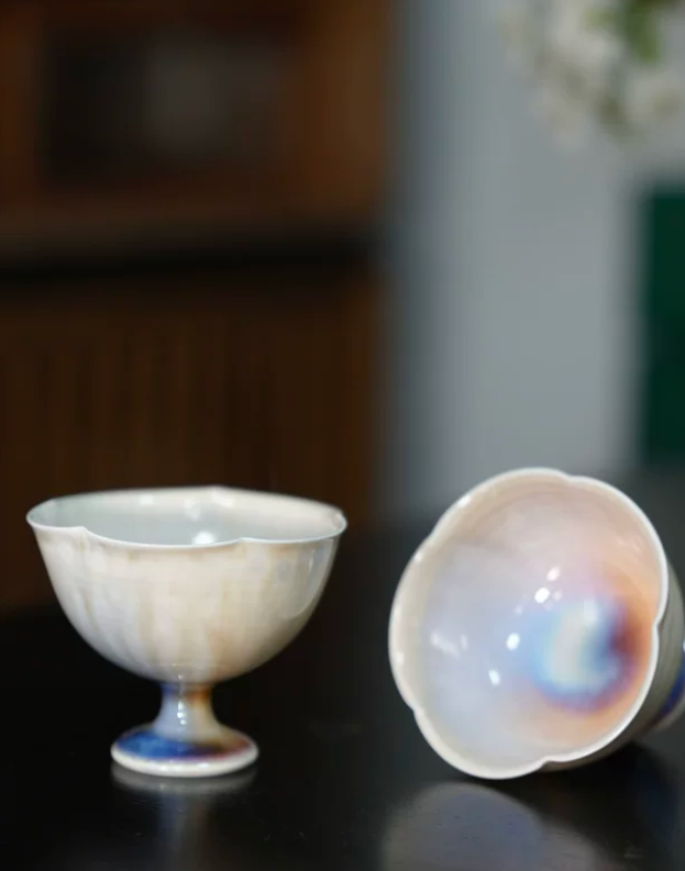 Floral Edge Reactive Glaze Cup