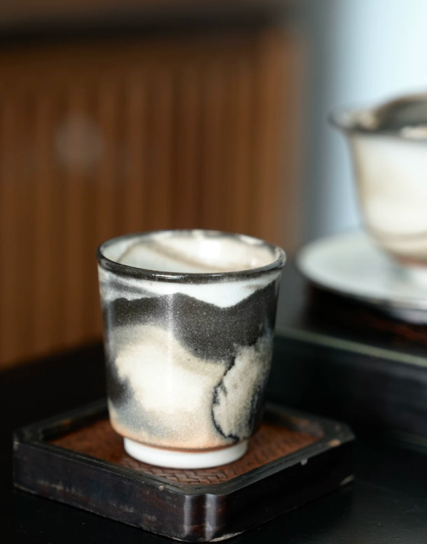 Ink Texture Handmade Tea Cup