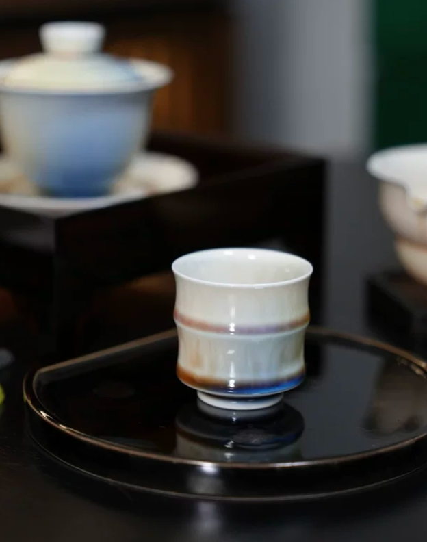 Bamboo Texture Glaze Tea Cup