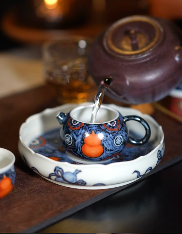 Blue & White Artisan Teapot