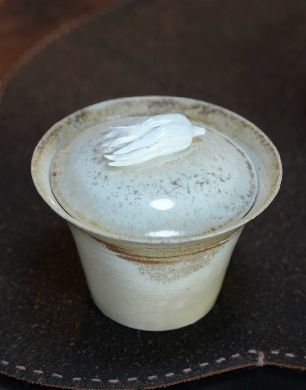 Wood Fired Carved Gaiwan Bowl