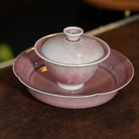 Blush Pink Crackled Gaiwan Set