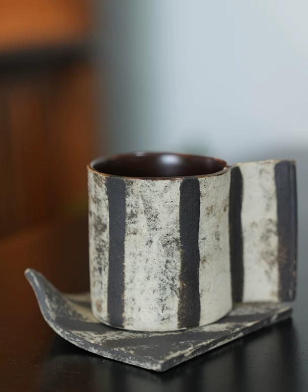 Pink Stripe Ceramic Coffee Server Set