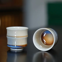 Bamboo Texture Glaze Tea Cup