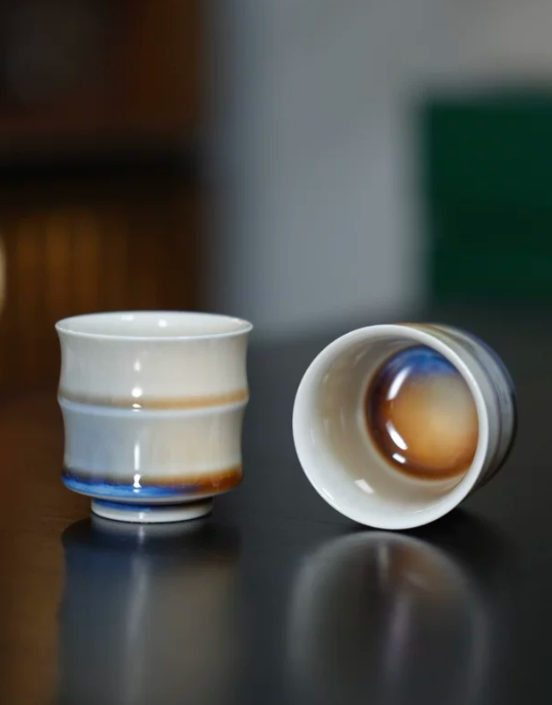 Bamboo Texture Glaze Tea Cup