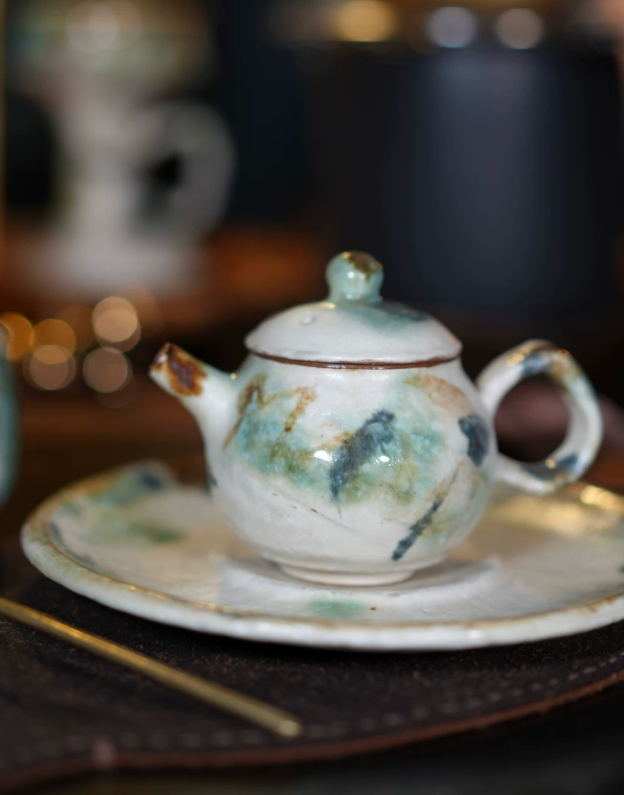 Rustic Side Handle Clay Teapot