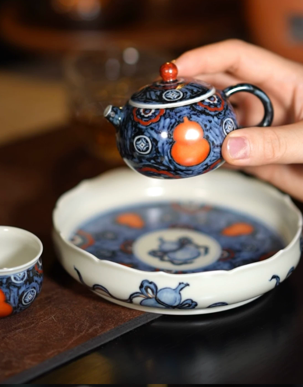 Blue & White Artisan Teapot